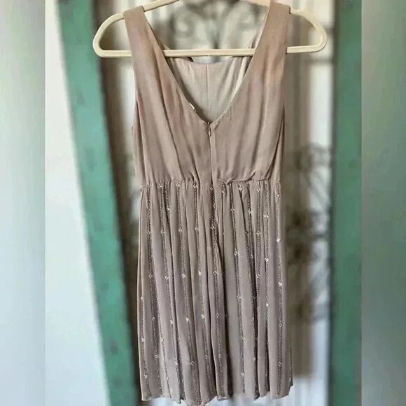 Taupe chiffon crystal encrusted formal dress. Size 6 from London. - Picture 11 of 11